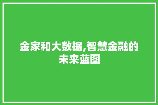 金家和大数据,智慧金融的未来蓝图