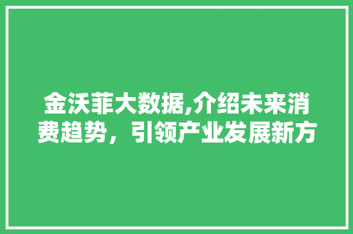 金沃菲大数据,介绍未来消费趋势，引领产业发展新方向