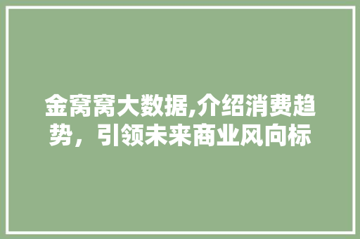 金窝窝大数据,介绍消费趋势，引领未来商业风向标 英文谷歌算法