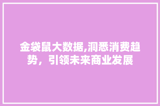 金袋鼠大数据,洞悉消费趋势，引领未来商业发展 360搜优化