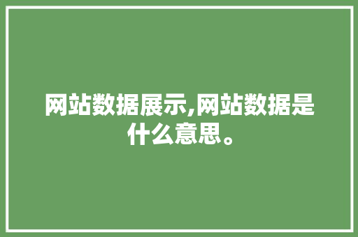 网站数据展示,网站数据是什么意思。