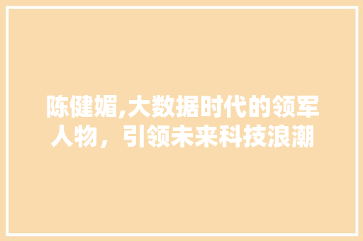 陈健媚,大数据时代的领军人物，引领未来科技浪潮