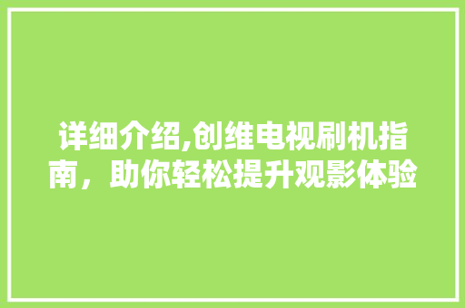 详细介绍,创维电视刷机指南，助你轻松提升观影体验 英文谷歌算法