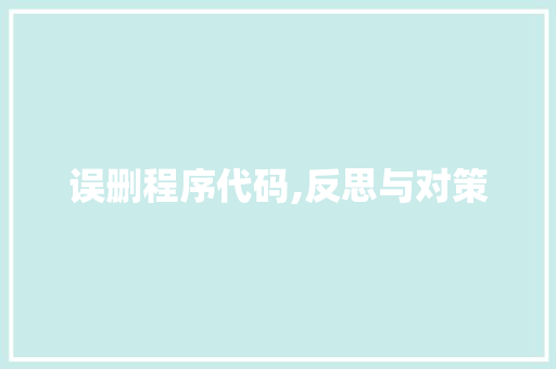 误删程序代码,反思与对策