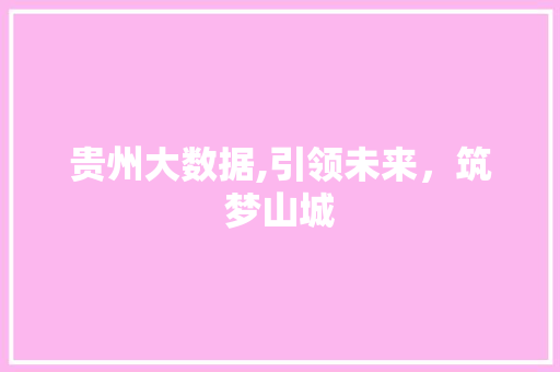 贵州大数据,引领未来，筑梦山城 360搜优化