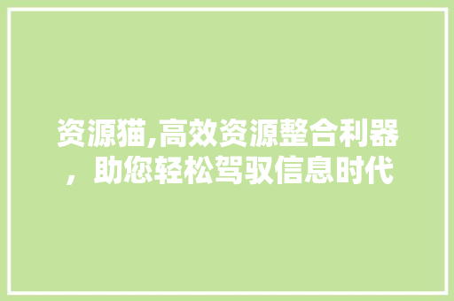 资源猫,高效资源整合利器，助您轻松驾驭信息时代