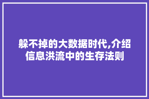 躲不掉的大数据时代,介绍信息洪流中的生存法则