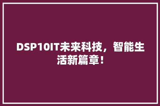 DSP10IT未来科技，智能生活新篇章！ 网站开发