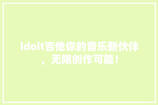 idoit吉他你的音乐新伙伴，无限创作可能！