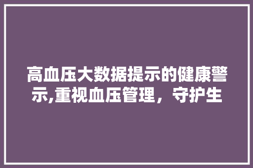 高血压大数据提示的健康警示,重视血压管理，守护生命线 英文谷歌算法