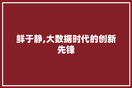 鲜于静,大数据时代的创新先锋 360搜优化