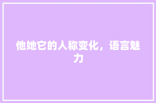 他她它的人称变化，语言魅力