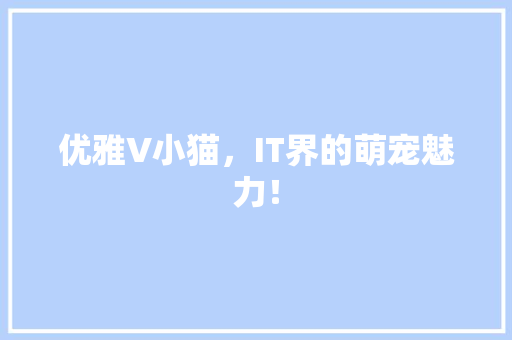 优雅V小猫，IT界的萌宠魅力！