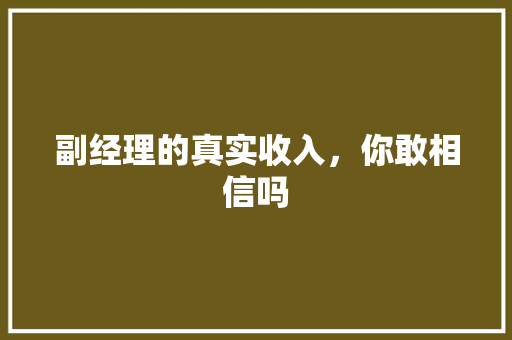 副经理的真实收入，你敢相信吗 搜狗优化