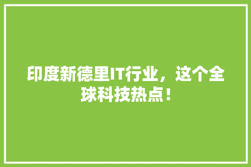 印度新德里IT行业，这个全球科技热点！ 百度算法