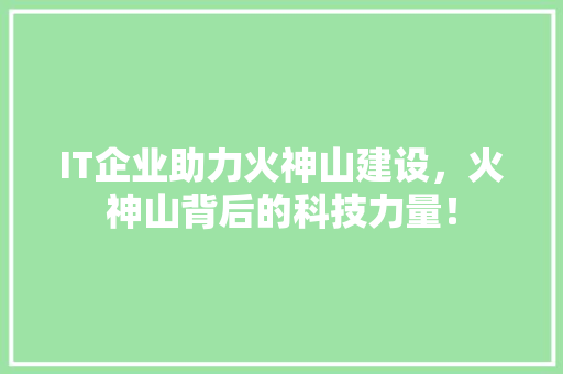 IT企业助力火神山建设，火神山背后的科技力量！ 英文谷歌算法