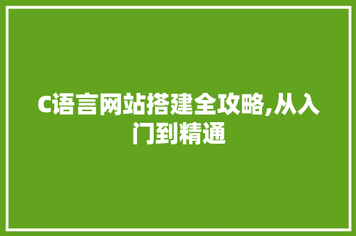 C语言网站搭建全攻略,从入门到精通