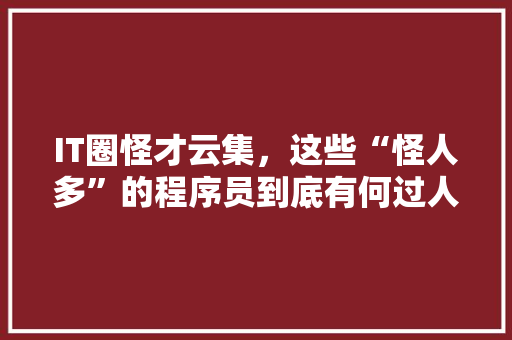 IT圈怪才云集，这些“怪人多”的程序员到底有何过人之处 网站优化