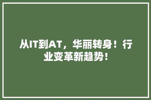 从IT到AT，华丽转身！行业变革新趋势！ 英文谷歌算法