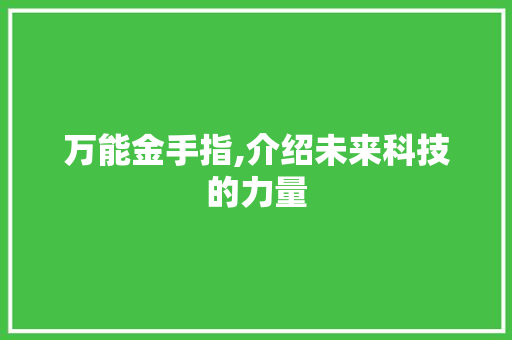 万能金手指,介绍未来科技的力量 万能金手指,介绍未来科技的力量 seo技术