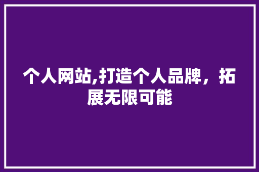 个人网站,打造个人品牌，拓展无限可能