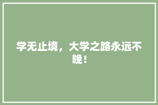 学无止境，大学之路永远不晚！
