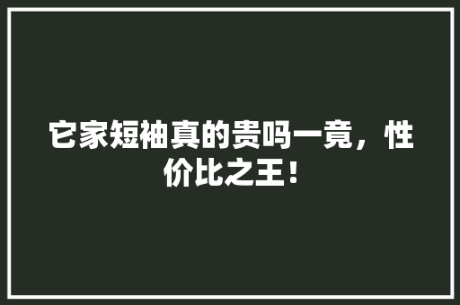 它家短袖真的贵吗一竟，性价比之王！