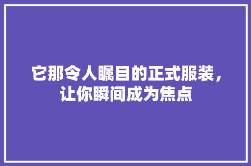 它那令人瞩目的正式服装，让你瞬间成为焦点