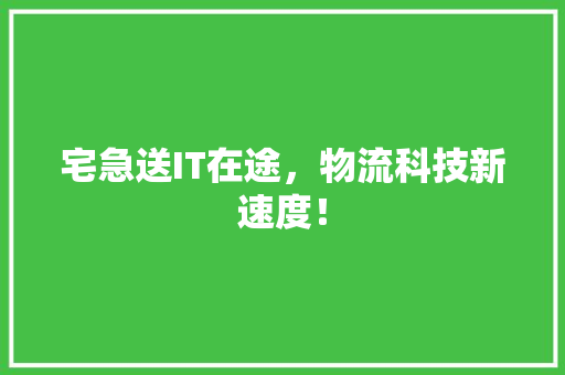 宅急送IT在途，物流科技新速度！