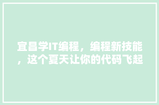 宜昌学IT编程，编程新技能，这个夏天让你的代码飞起来！