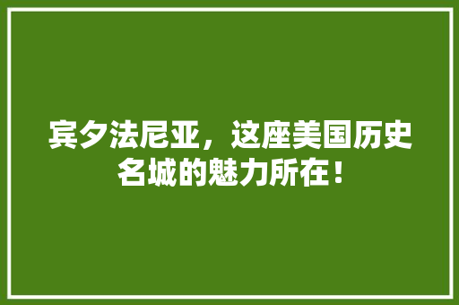 宾夕法尼亚，这座美国历史名城的魅力所在！ 英文谷歌算法