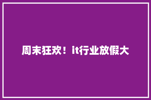 周末狂欢！it行业放假大