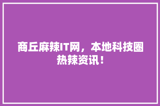 商丘麻辣IT网，本地科技圈热辣资讯！ 360搜优化