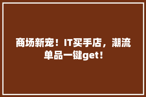 商场新宠！IT买手店，潮流单品一键get！