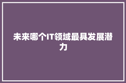 未来哪个IT领域最具发展潜力 网站开发