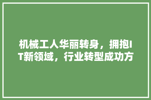 机械工人华丽转身，拥抱IT新领域，行业转型成功方法！