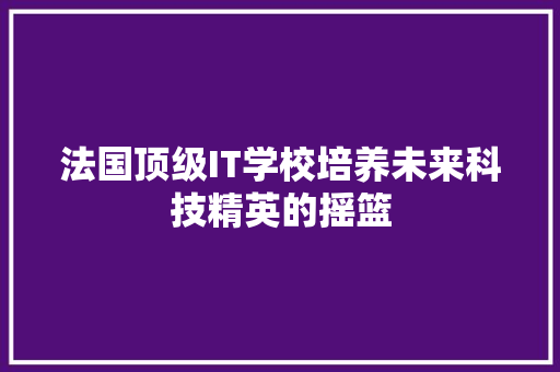 法国顶级IT学校培养未来科技精英的摇篮