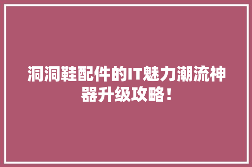 洞洞鞋配件的IT魅力潮流神器升级攻略！ seo技术