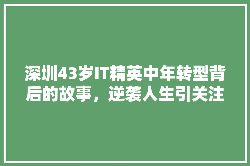 深圳43岁IT精英中年转型背后的故事，逆袭人生引关注！ 网站开发