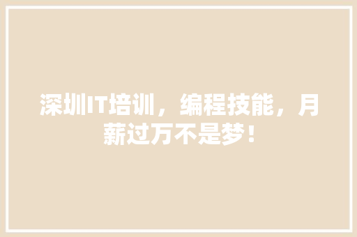 深圳IT培训，编程技能，月薪过万不是梦！ 网站优化