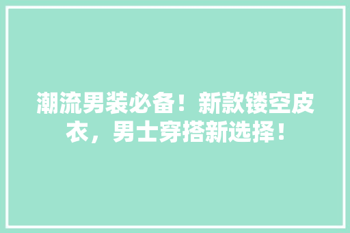 潮流男装必备！新款镂空皮衣，男士穿搭新选择！ 搜狗优化