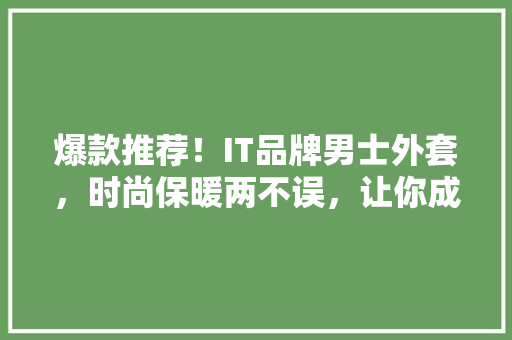 爆款推荐！IT品牌男士外套，时尚保暖两不误，让你成为街头焦点！ 搜狗优化