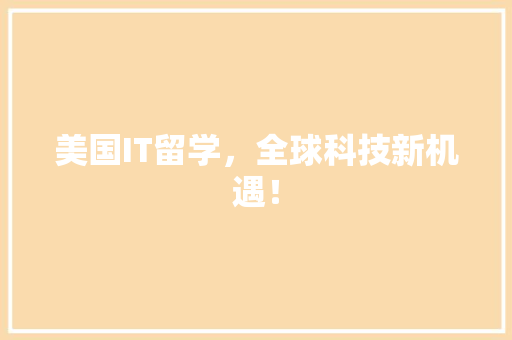 美国IT留学，全球科技新机遇！ 英文谷歌算法