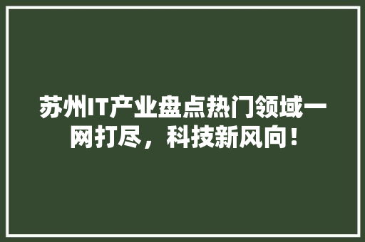 苏州IT产业盘点热门领域一网打尽，科技新风向！