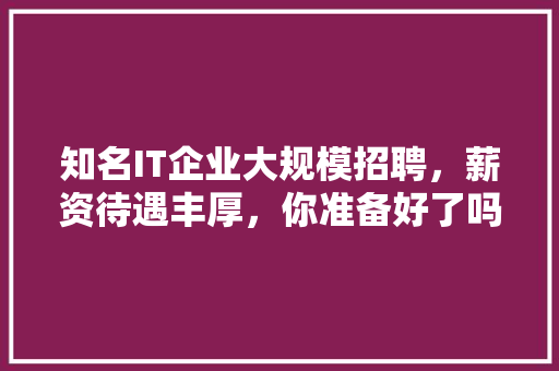 知名IT企业大规模招聘，薪资待遇丰厚，你准备好了吗 网站优化