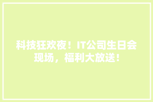 科技狂欢夜！IT公司生日会现场，福利大放送！