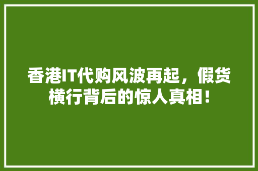 香港IT代购风波再起,假货横行背后的惊人真相! 搜狗优化 香港IT代购风波再起,假货横行背后的惊人真相! 搜狗优化