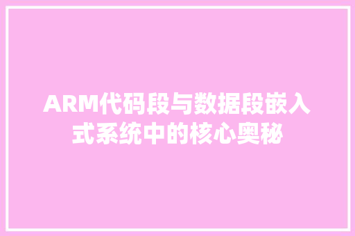 ARM代码段与数据段嵌入式系统中的核心奥秘