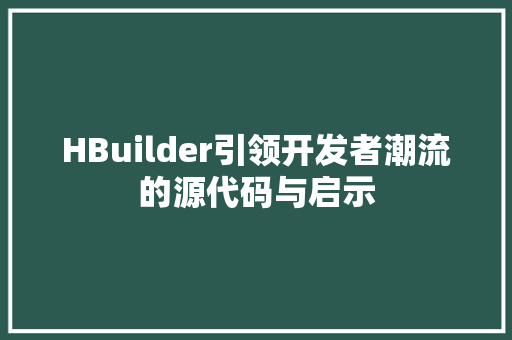 HBuilder引领开发者潮流的源代码与启示 英文谷歌算法