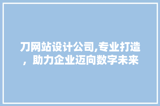 刀网站设计公司,专业打造，助力企业迈向数字未来